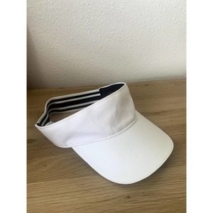 Tory Sport Performance Visor White And White Striped Stretch Band One Size